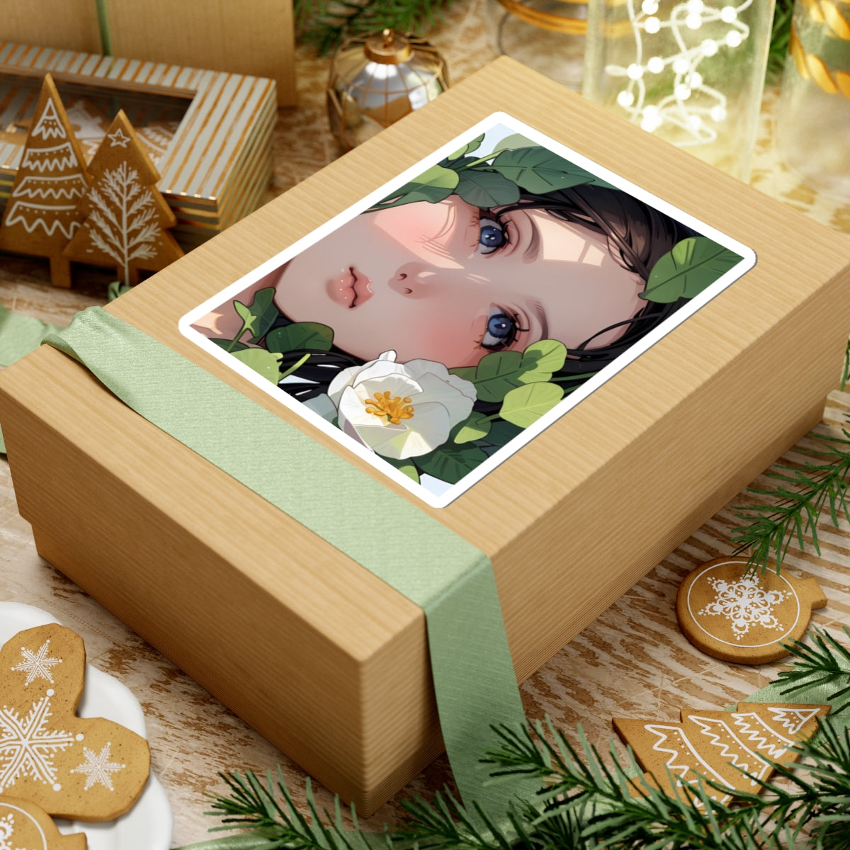 Serene Nature Kiss-Cut Stickers - Floral Aesthetic Decals for Journals, Laptops, Water Bottles, Gifts, and Decor