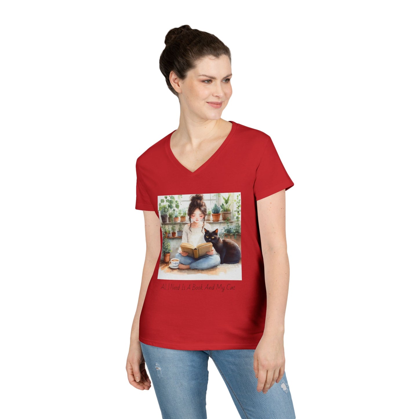 Cozy Reading T-Shirt. Book Lover Gift, Cat Mom Shirt, Relaxing Outfit, Plant Lover Top, Cute Graphic Tee
