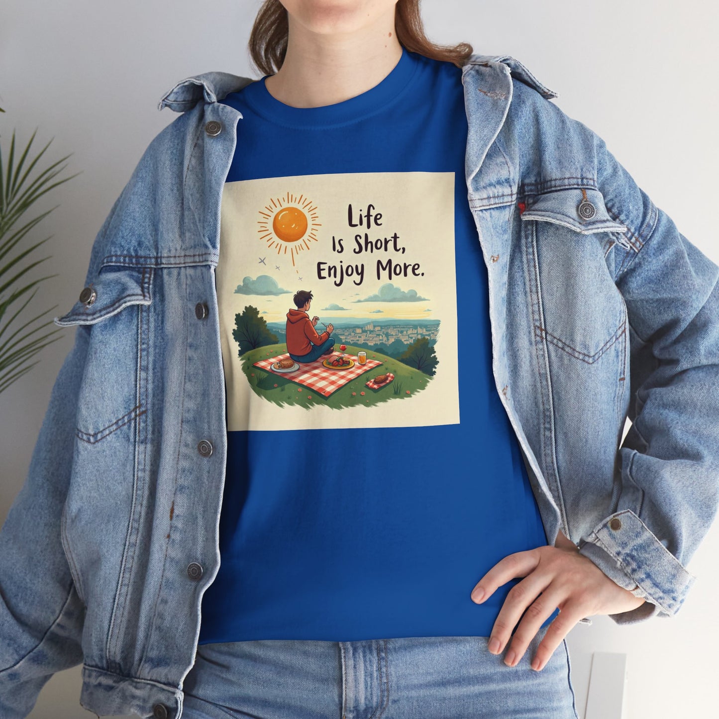 Life is Short Motivational Tee, Unisex Tee, Relaxation Shirt, Gift for Mindfulness, Inspirational Cotton T-Shirt