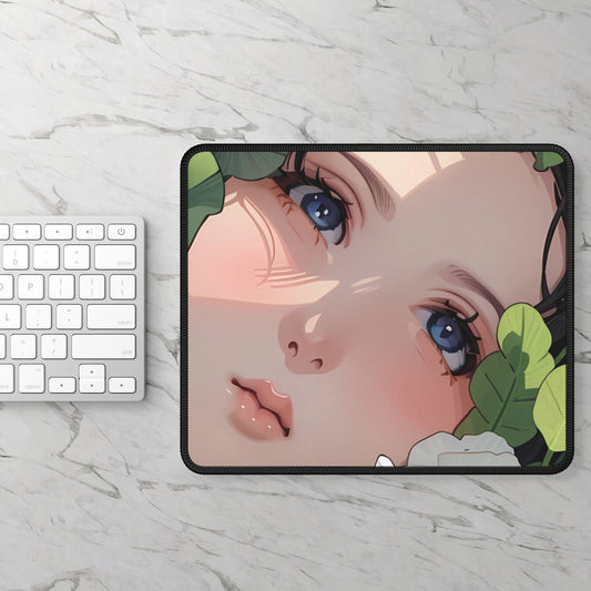 Aesthetic Gaming Mouse Pad with Floral Design, Anime Desk Accessory, Cute Gamer Gift, Office Décor, Unique Mousepad