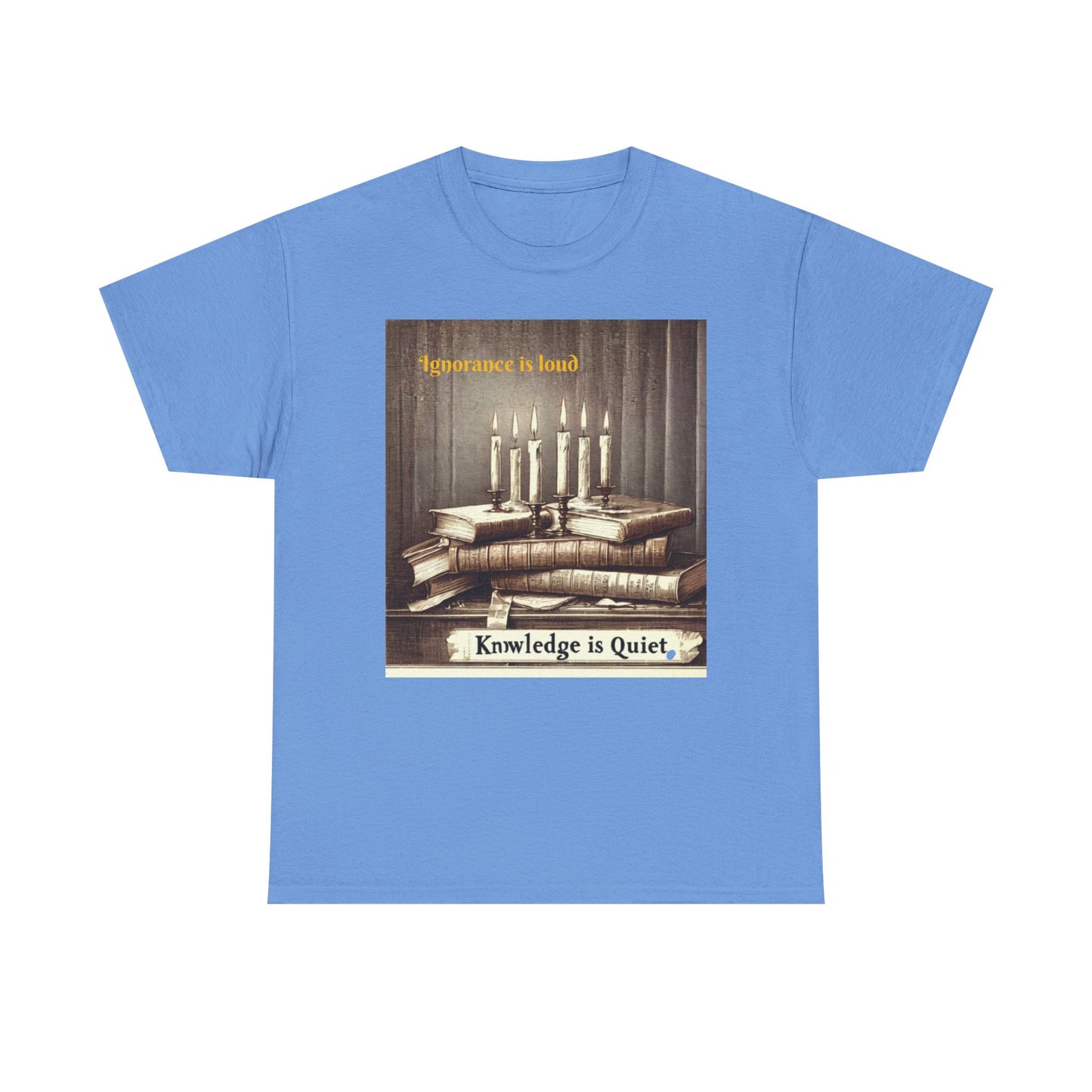Books & Candles Tee | Knowledge is Quiet Graphic T-Shirt, Literary Gift, Book Lover Apparel, Cozy Casual Wear