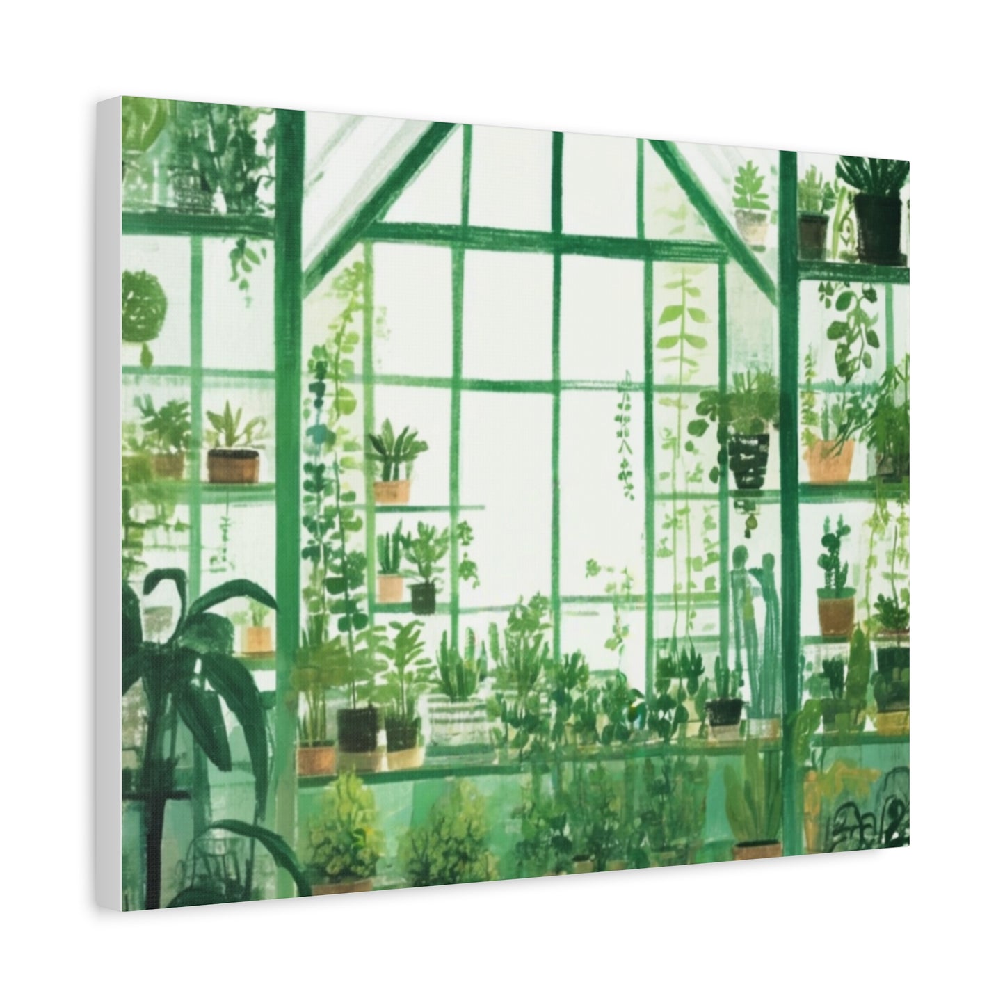 Greenhouse Wall Art, Plant Lover Decor, Botanical Canvas, Home Office Decoration, Eco-Friendly Gift Idea