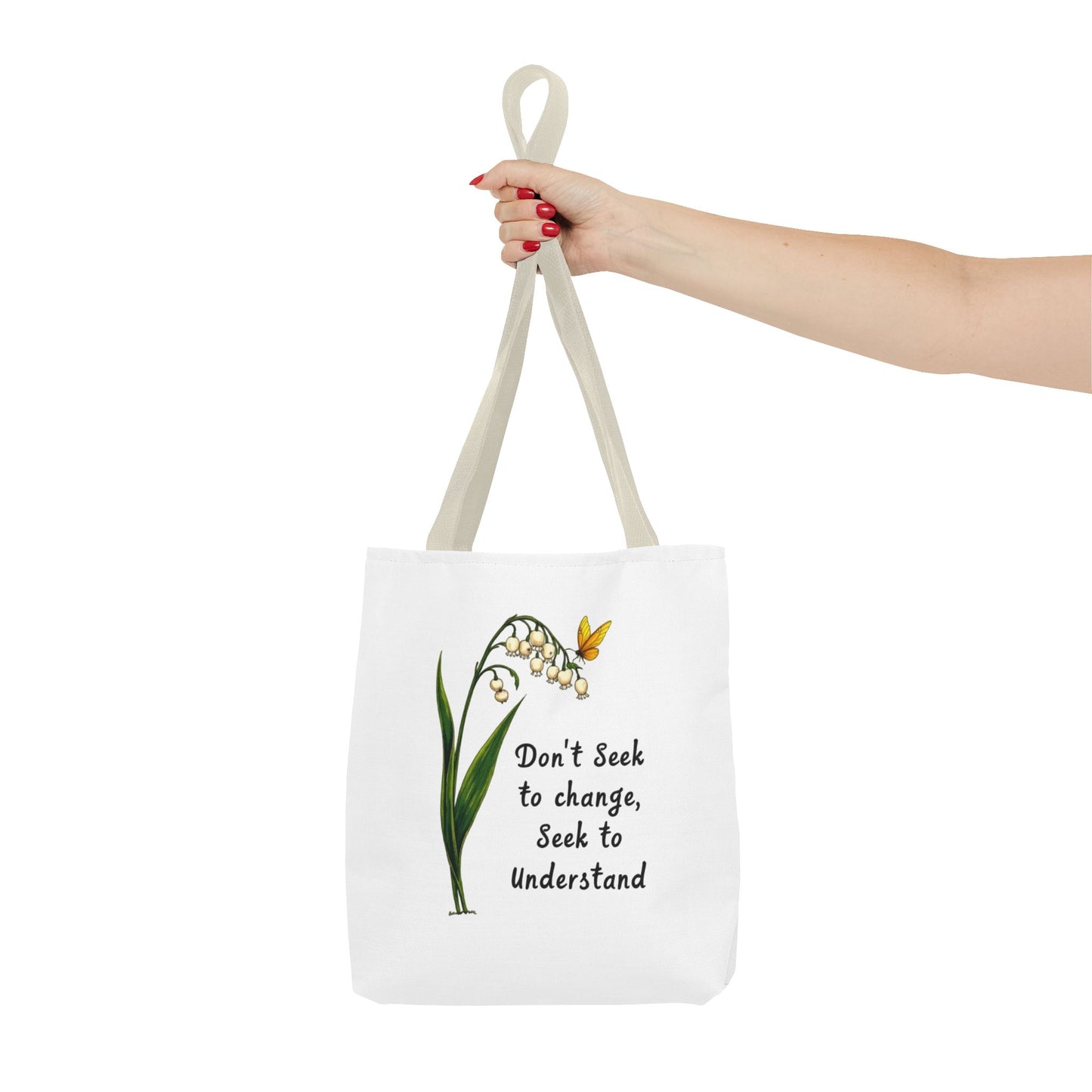 Inspirational Floral Tote Bag, Motivational Shopper, Eco-Friendly Bag, Gift for Nature Lovers, Versatile Carry-All