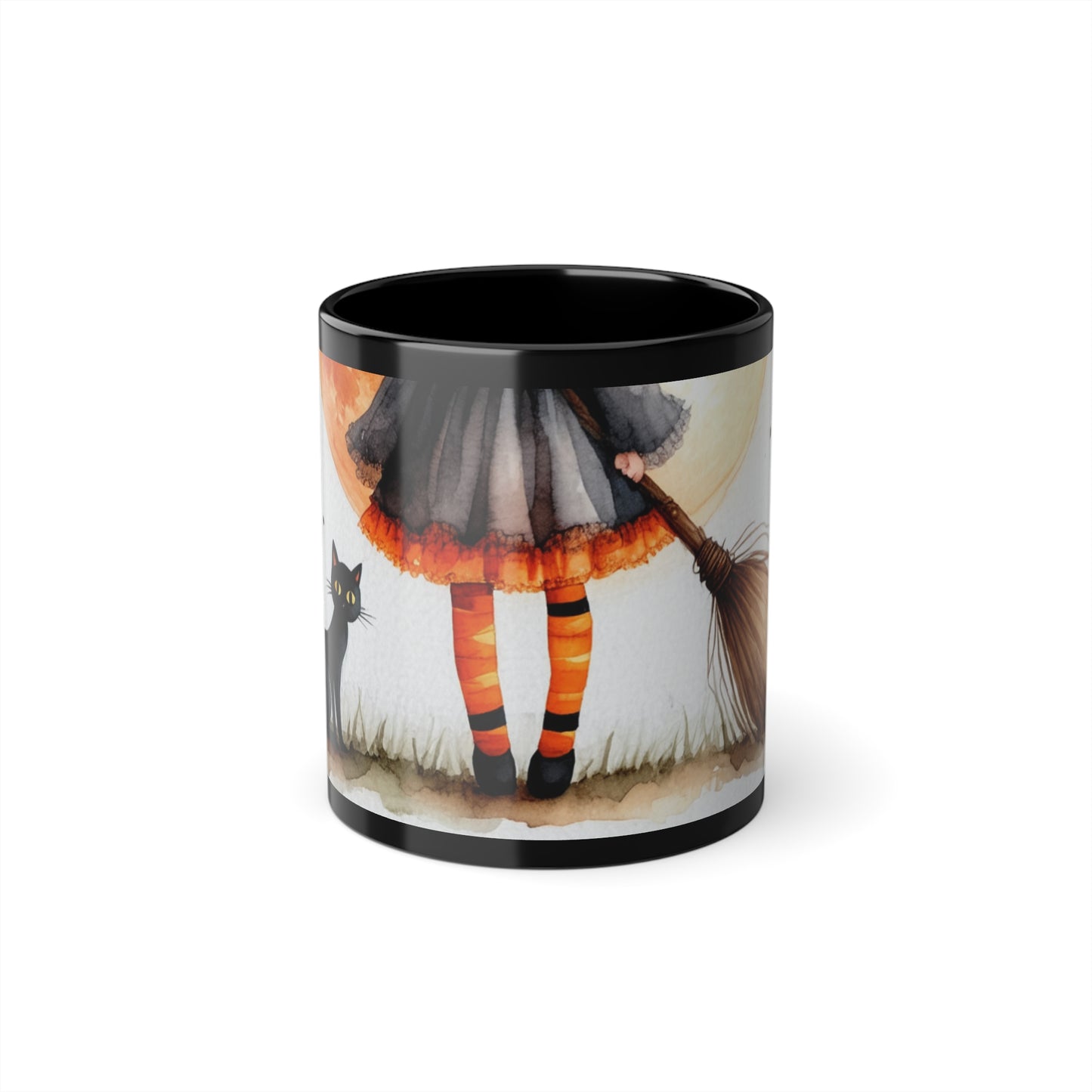 Halloween Black Coffee Cup, Cute Cat Mug for Witch Lovers, Perfect Fall Gift, Spooky Home Decor, Cozy Beverage