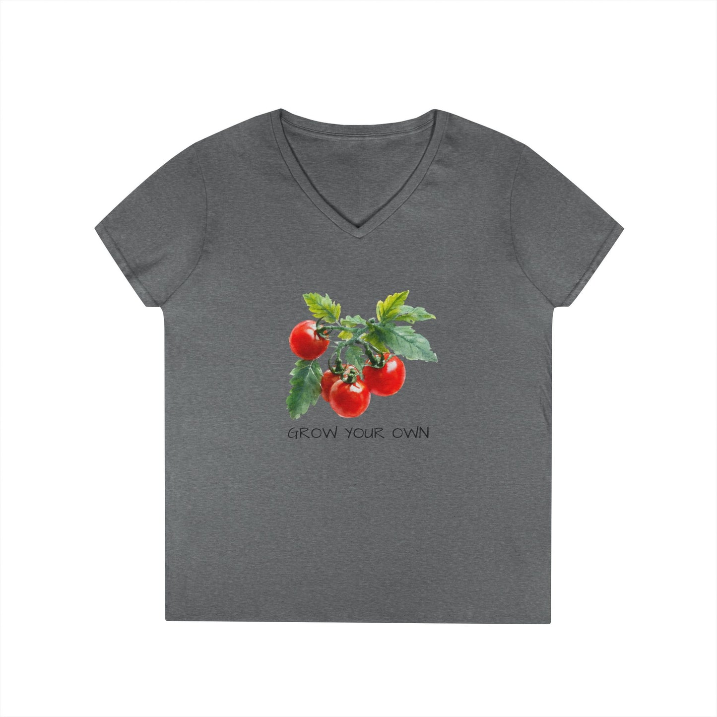 Ladies' V-Neck T-Shirt, Botanical Tee, Gardening Gift, Eco-Friendly Apparel, Plant Lover Shirt, Grow Your Own T-Shirt