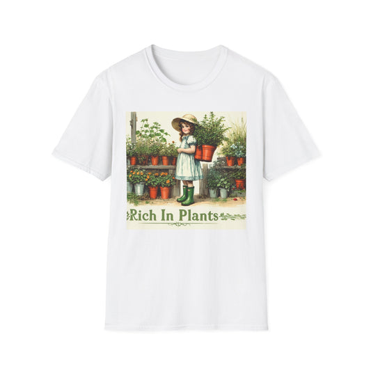 Vintage Garden T-Shirt, Rich in Plants Tee, Floral Apparel, Nature Lover Gift, Gardening Tee, Eco-Friendly Fashion