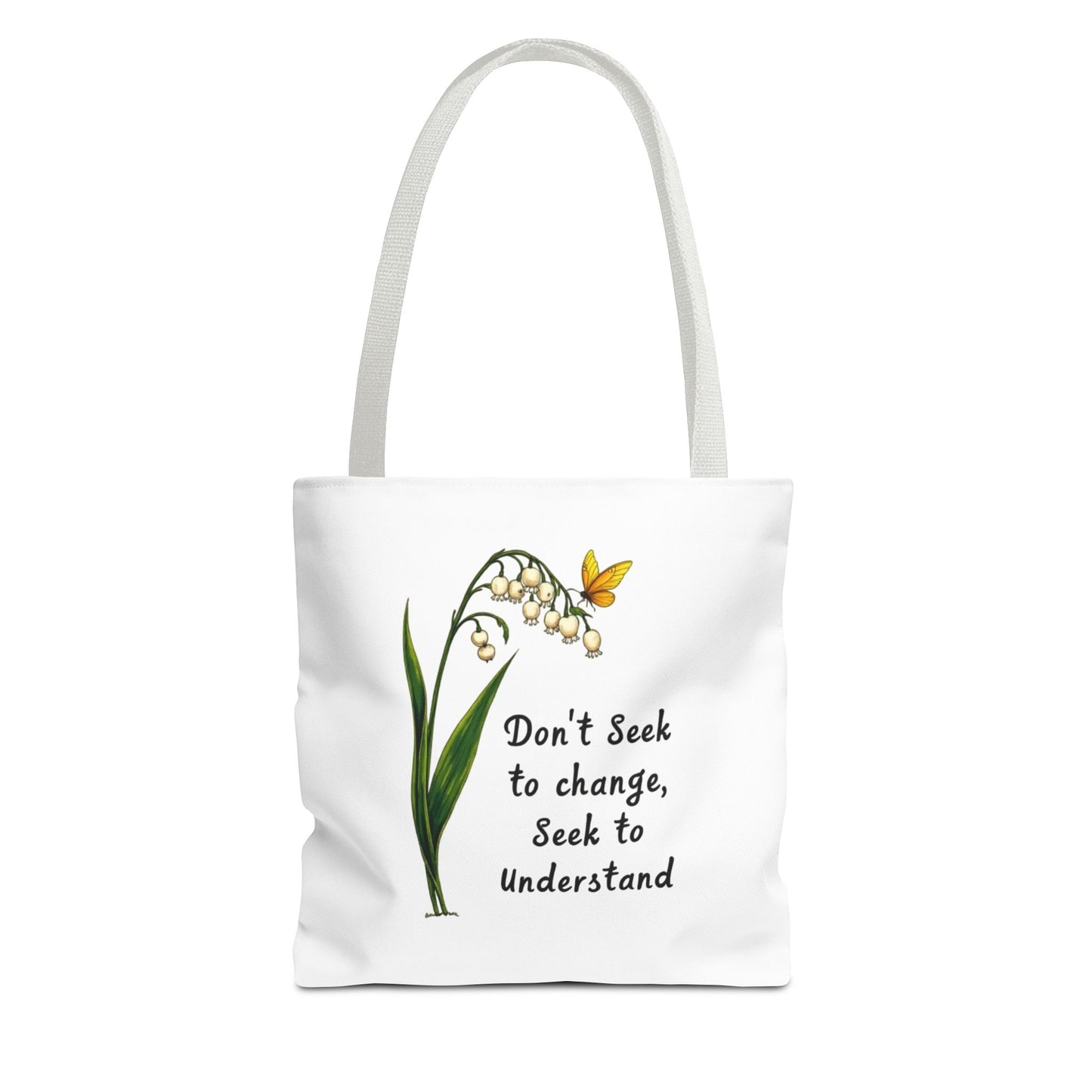Inspirational Floral Tote Bag, Motivational Shopper, Eco-Friendly Bag, Gift for Nature Lovers, Versatile Carry-All