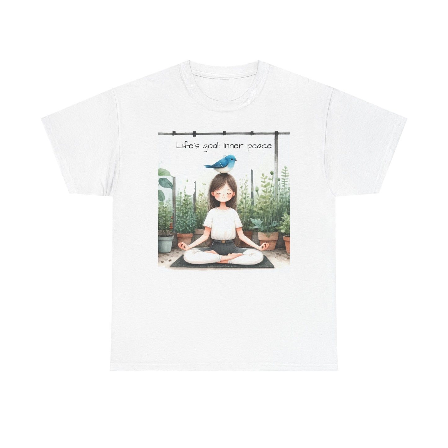 Mindfulness Unisex Heavy Cotton Tee – Life, Good Inner Peace, Yoga Shirt, Relaxation Gift, Meditation Top, Gift for Her