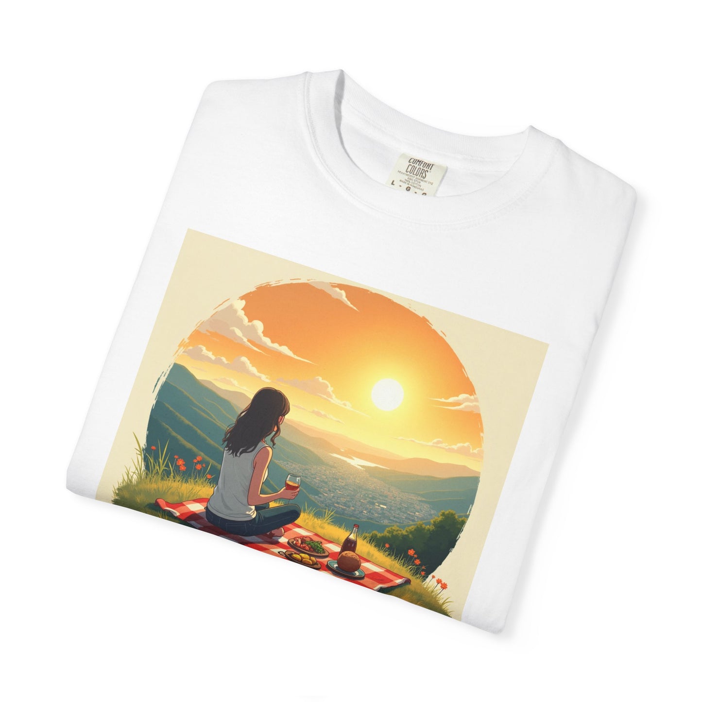 Sunset Meditation T-Shirt | Life is Short Enjoy More Tee, Unisex Cotton Shirt, Relaxation Apparel, Birthday Gift, Mindfulness Clothing