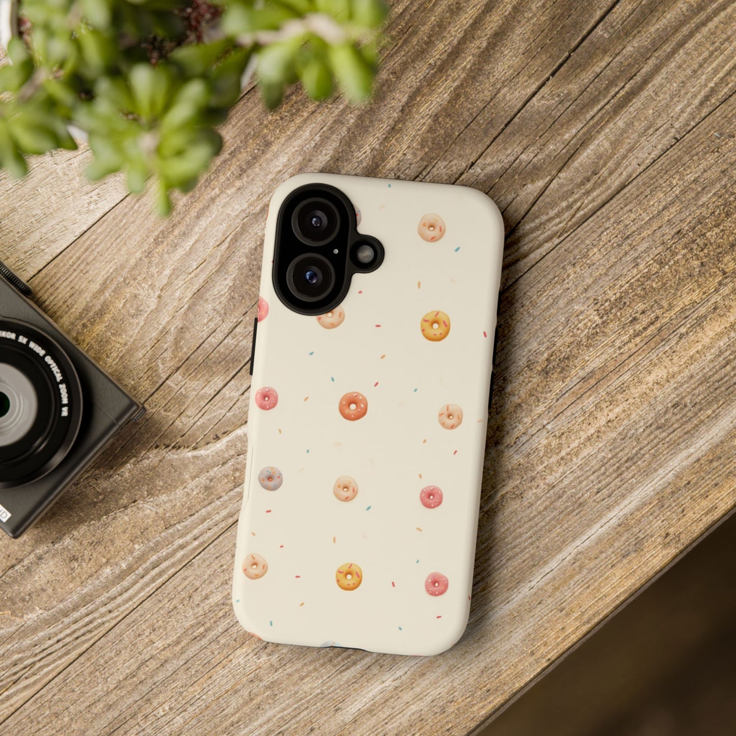 Donut Pattern Phone Case, Cute Phone Cover for Food Lovers, Fun Gift for Birthdays, Sweet Treats, Aesthetic Accessories