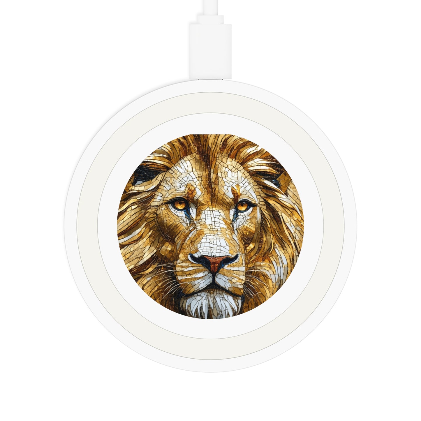 Lion Design Wireless Charging Pad, Stylish Tech Gift, Desk Accessory, Animal Lover Gift, Home Office Decor
