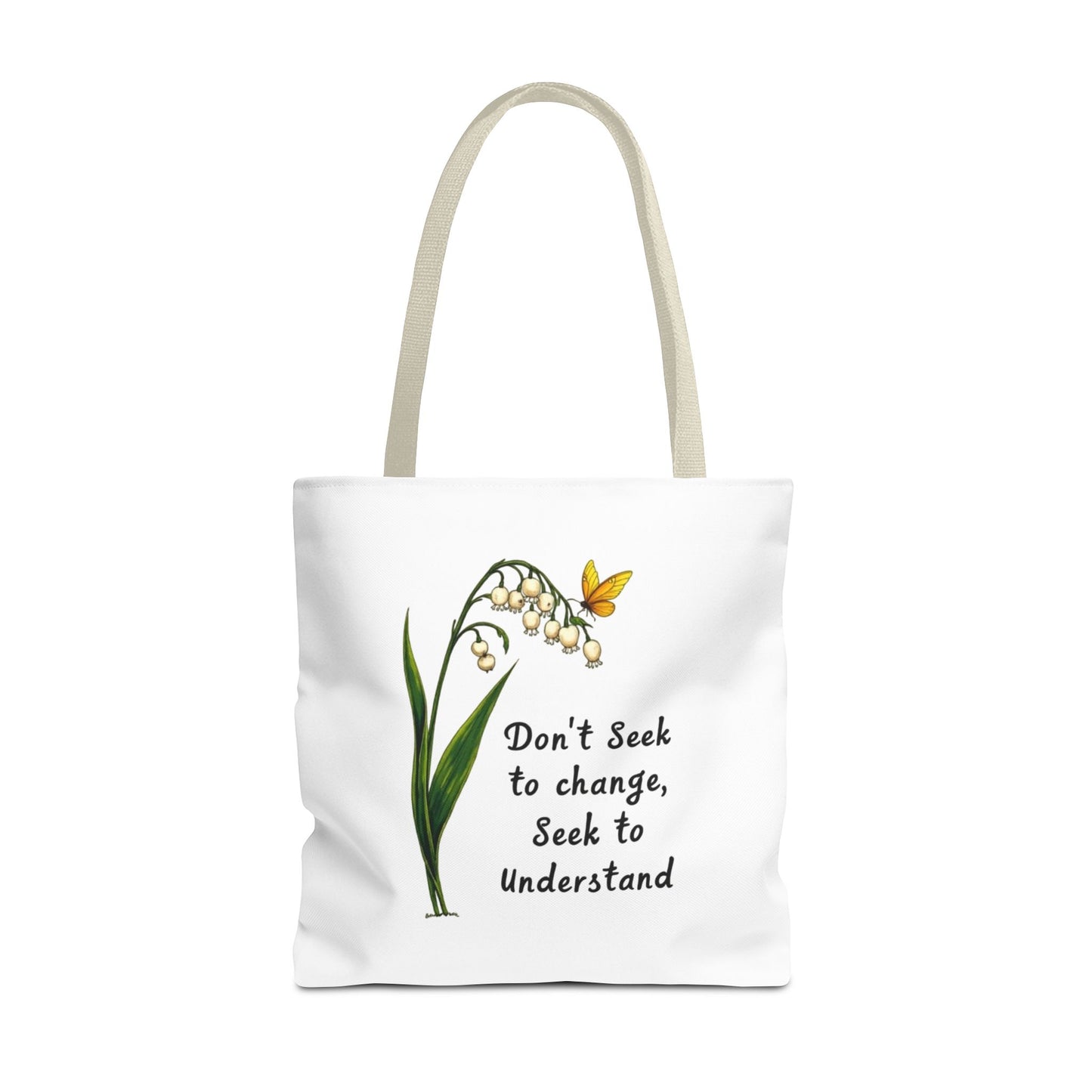 Inspirational Floral Tote Bag, Motivational Shopper, Eco-Friendly Bag, Gift for Nature Lovers, Versatile Carry-All
