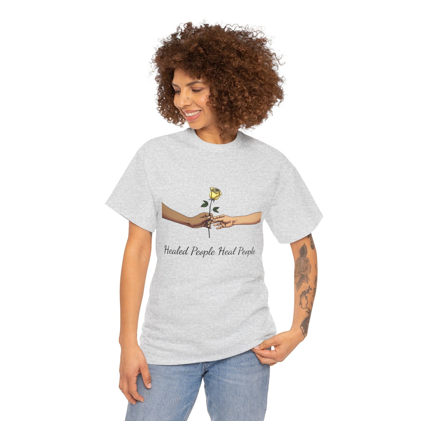 Healed People Heal People Tee, Positive Vibe T-Shirt, Inspirational Cotton Tee, Unisex Graphic Shirt, Empowerment Apparel