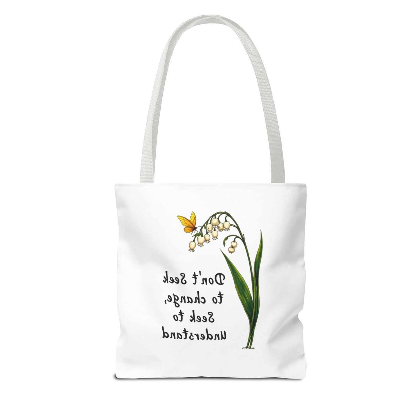 Inspirational Floral Tote Bag, Motivational Shopper, Eco-Friendly Bag, Gift for Nature Lovers, Versatile Carry-All