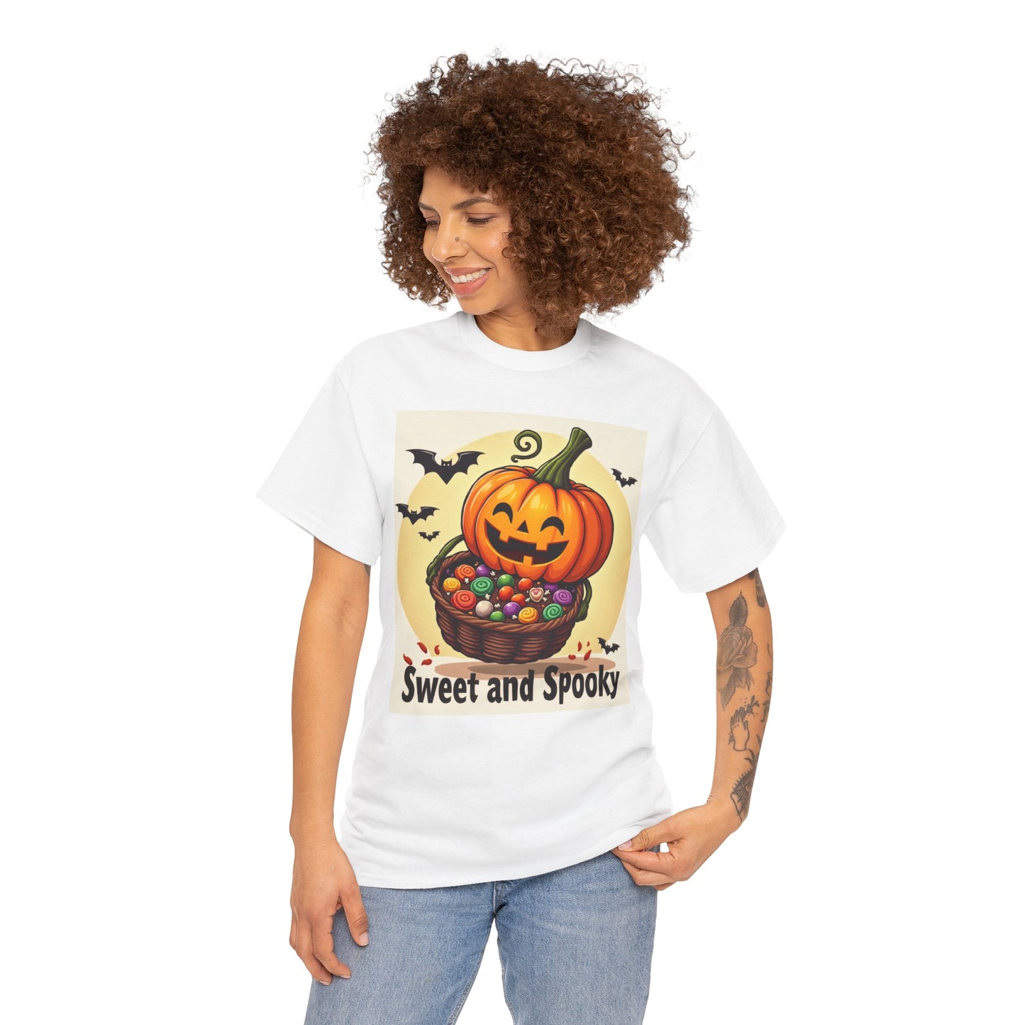 Sweet and Spooky Halloween Tee, Unisex Cotton Shirt for Fall, Pumpkin Lover's Gift, Trick or Treat Top, Halloween Party Wear