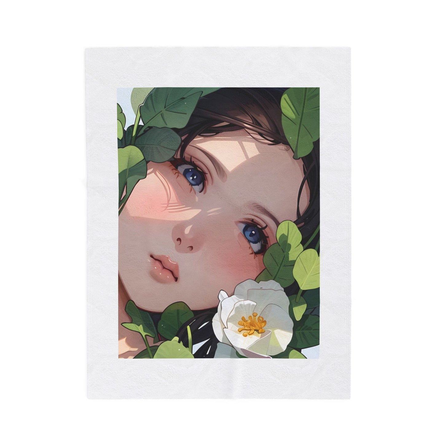 Whimsical Floral Velveteen Plush Blanket - Cozy Home Decor, Gift for Her, Bedroom Throw, Art Print Blanket, Cute Blanket