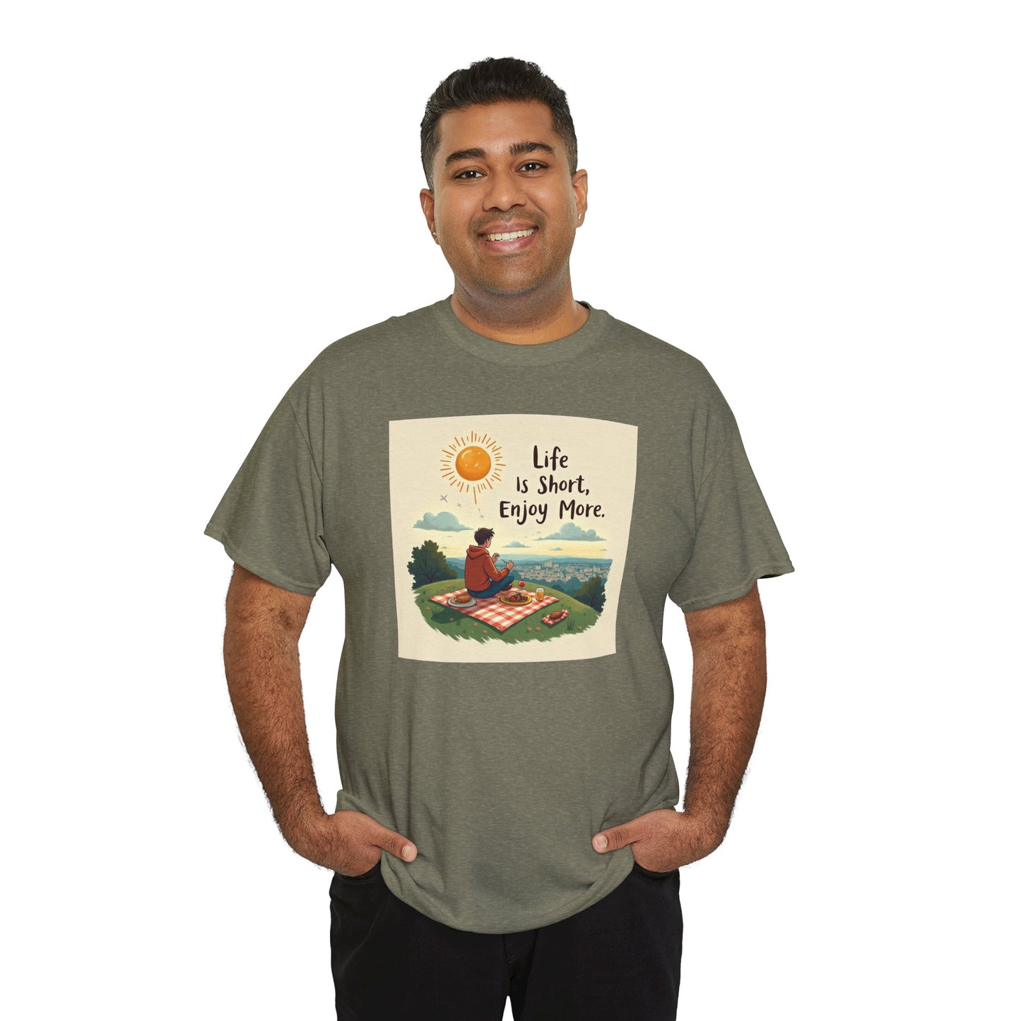 Life is Short Motivational Tee, Unisex Tee, Relaxation Shirt, Gift for Mindfulness, Inspirational Cotton T-Shirt