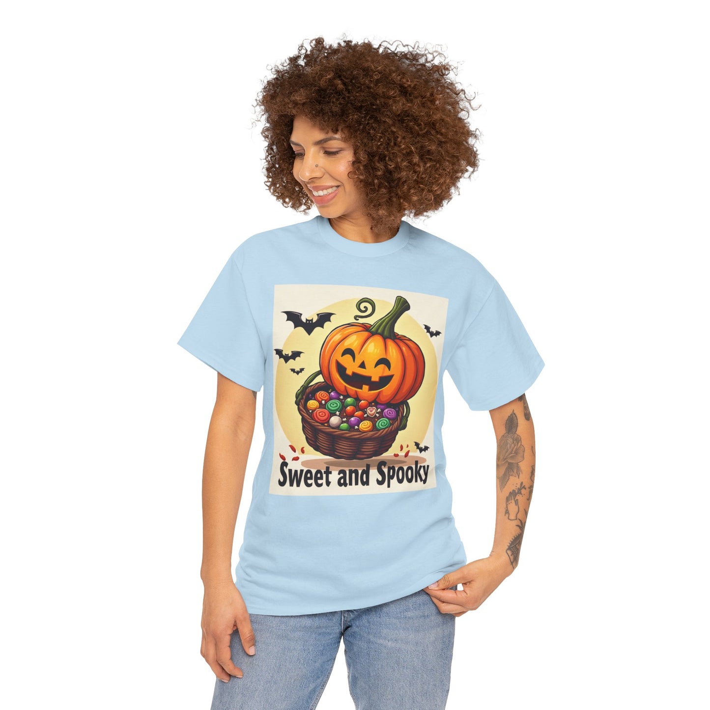 Sweet and Spooky Halloween Tee, Unisex Cotton Shirt for Fall, Pumpkin Lover's Gift, Trick or Treat Top, Halloween Party Wear