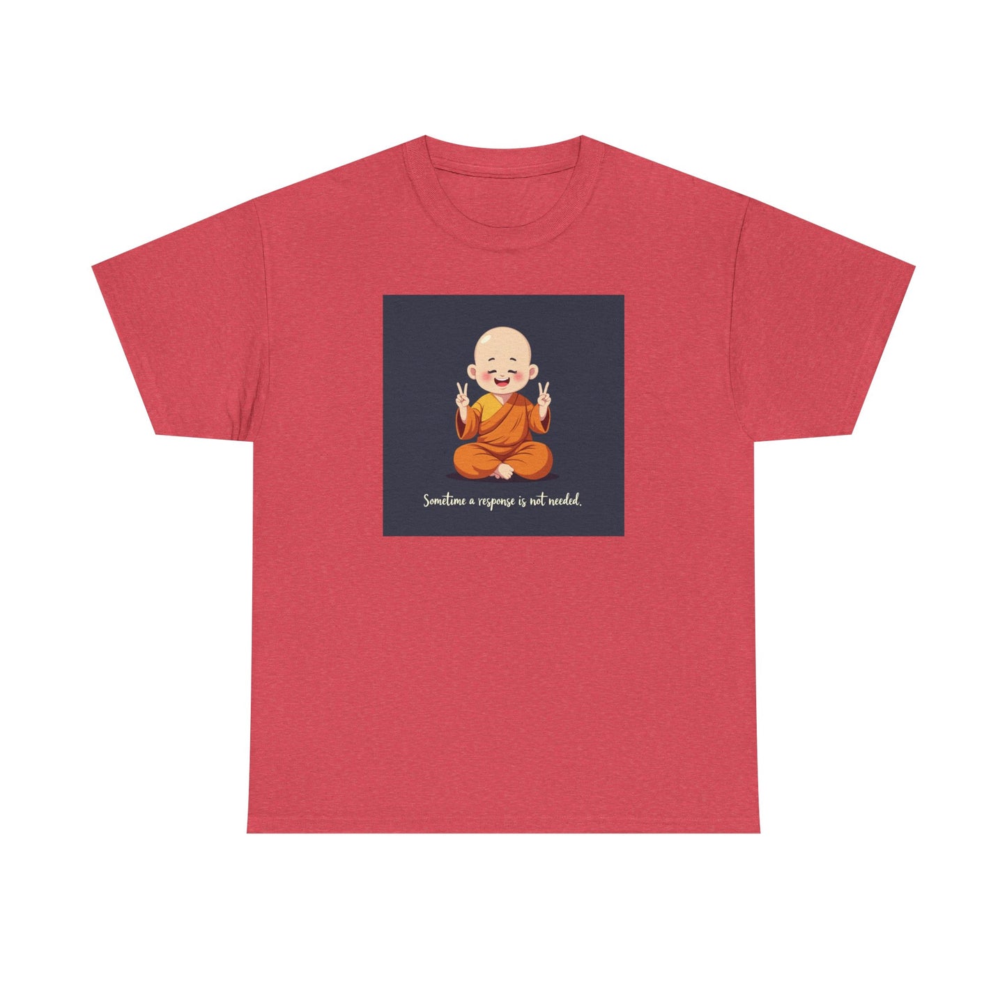 Novelty Tee Meditation Monk Heavy Cotton Tee, Spiritual Gift, Yoga Apparel, Everyday Wear, Inspirational Quote Tee