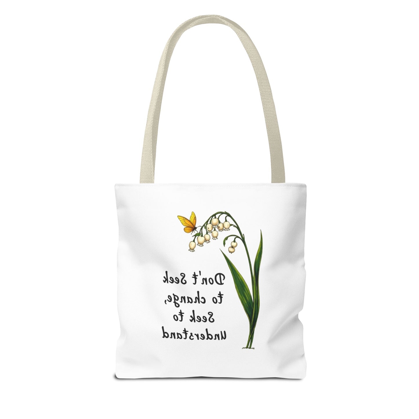 Inspirational Floral Tote Bag, Motivational Shopper, Eco-Friendly Bag, Gift for Nature Lovers, Versatile Carry-All