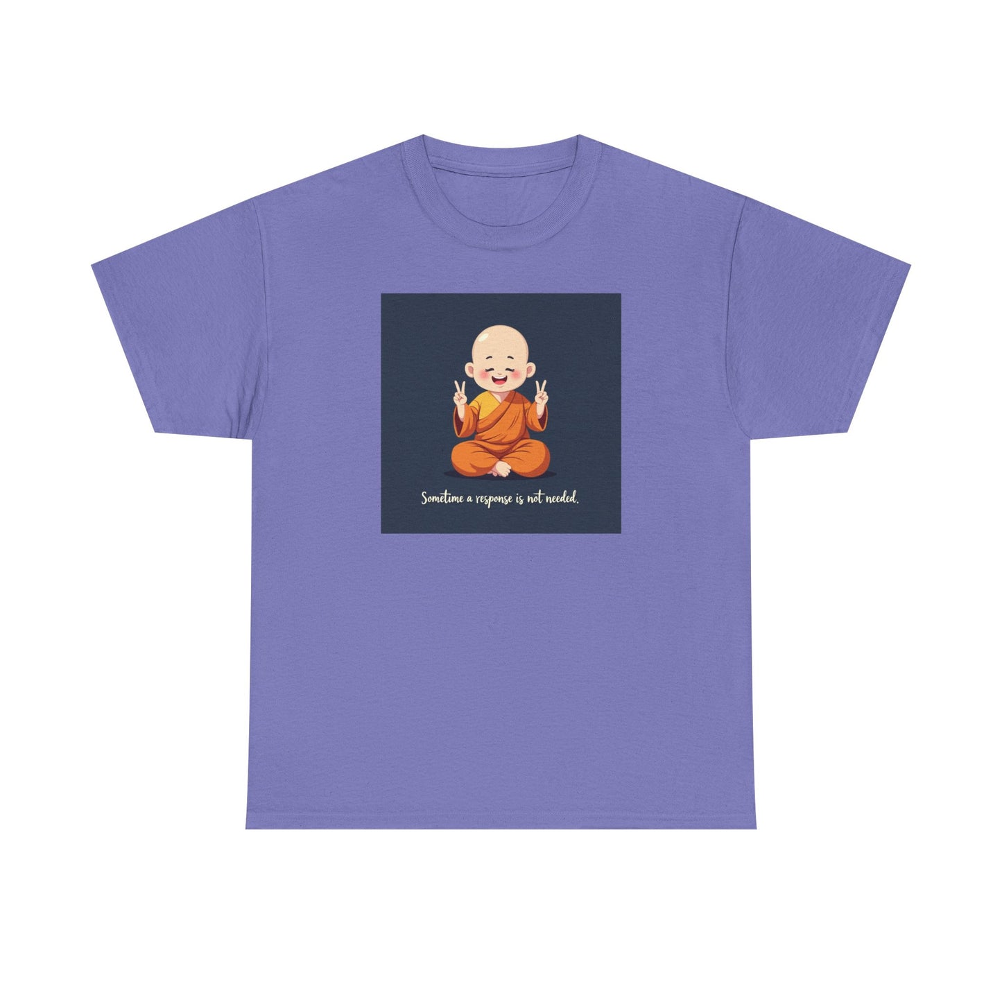 Novelty Tee Meditation Monk Heavy Cotton Tee, Spiritual Gift, Yoga Apparel, Everyday Wear, Inspirational Quote Tee