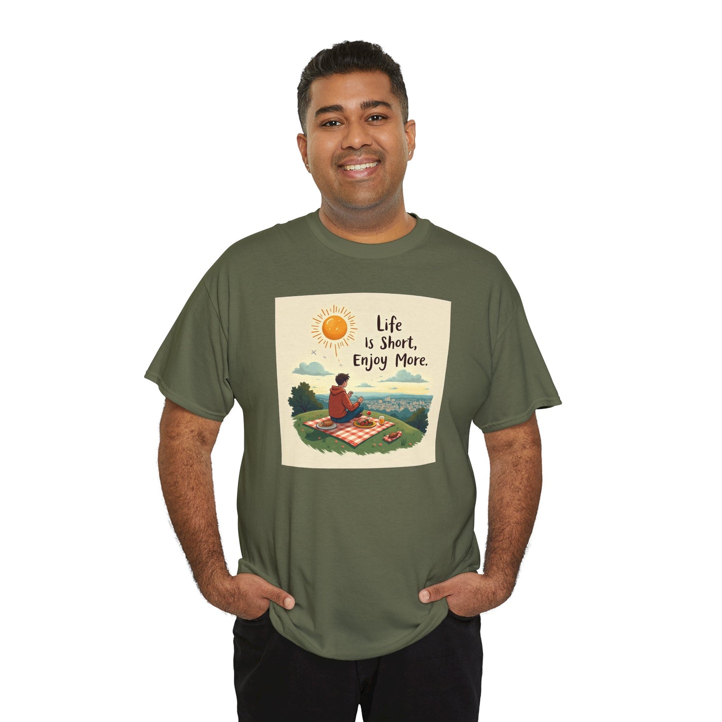 Life is Short Motivational Tee, Unisex Tee, Relaxation Shirt, Gift for Mindfulness, Inspirational Cotton T-Shirt