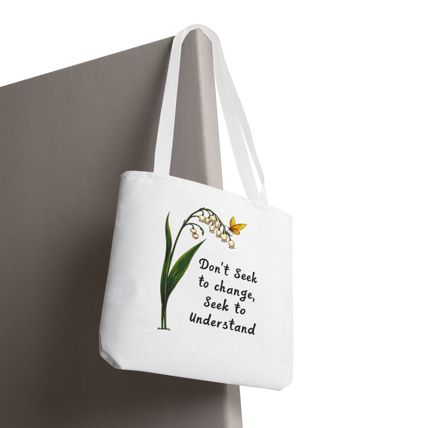 Inspirational Floral Tote Bag, Motivational Shopper, Eco-Friendly Bag, Gift for Nature Lovers, Versatile Carry-All