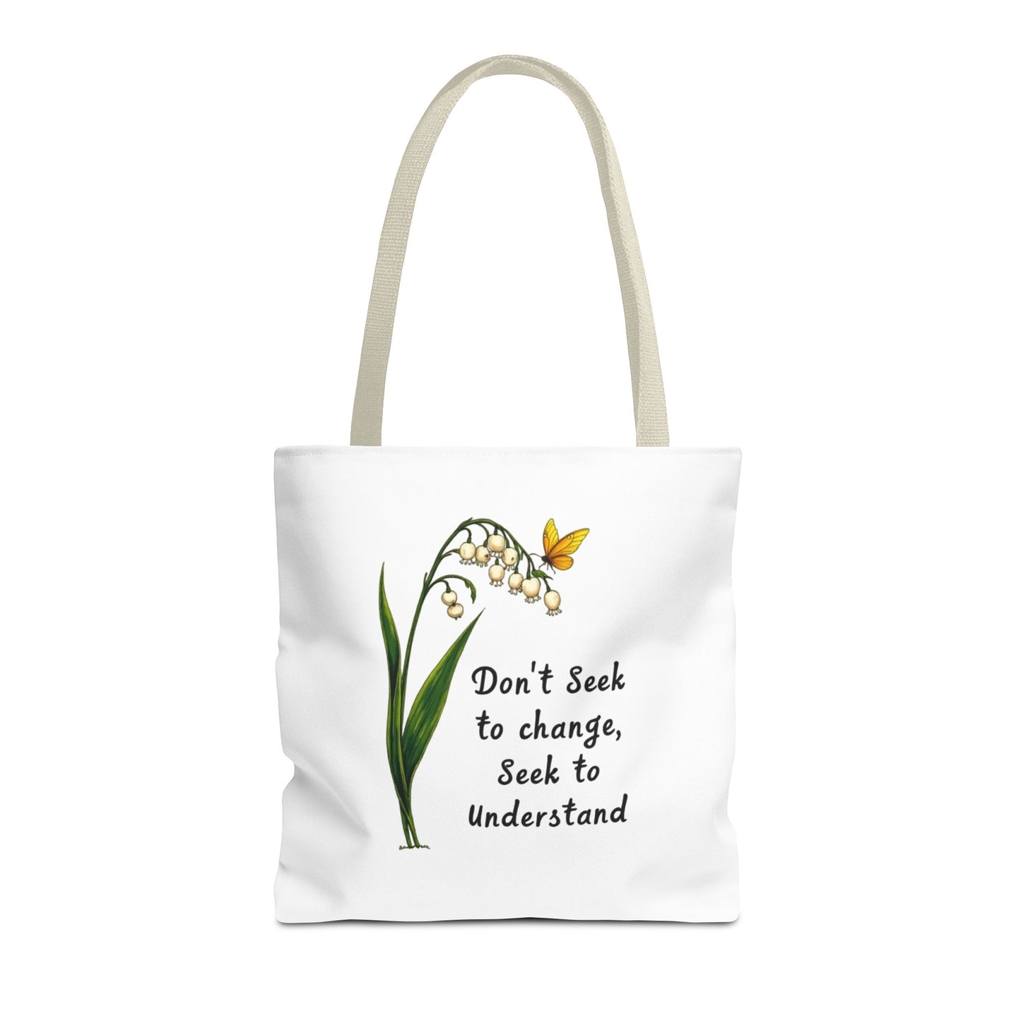 Inspirational Floral Tote Bag, Motivational Shopper, Eco-Friendly Bag, Gift for Nature Lovers, Versatile Carry-All