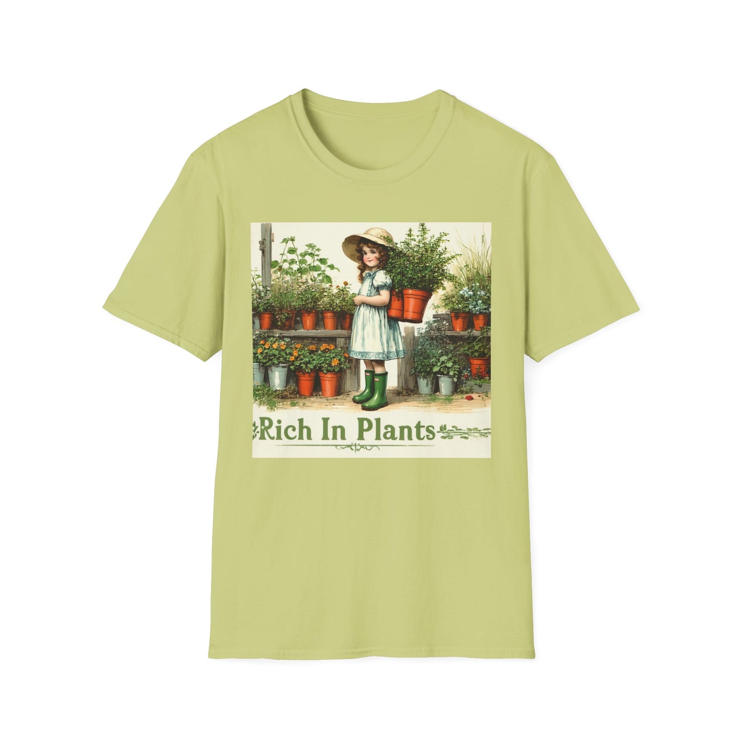 Vintage Garden T-Shirt, Rich in Plants Tee, Floral Apparel, Nature Lover Gift, Gardening Tee, Eco-Friendly Fashion