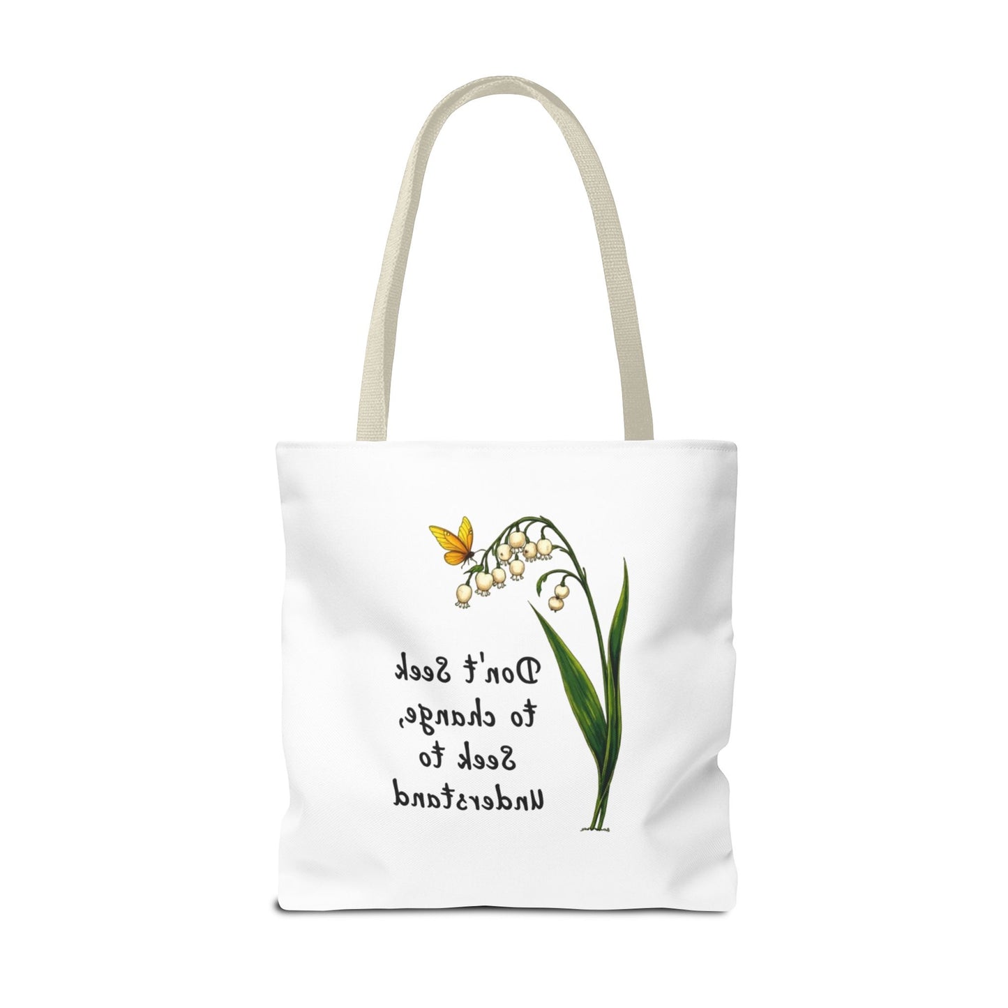 Inspirational Floral Tote Bag, Motivational Shopper, Eco-Friendly Bag, Gift for Nature Lovers, Versatile Carry-All