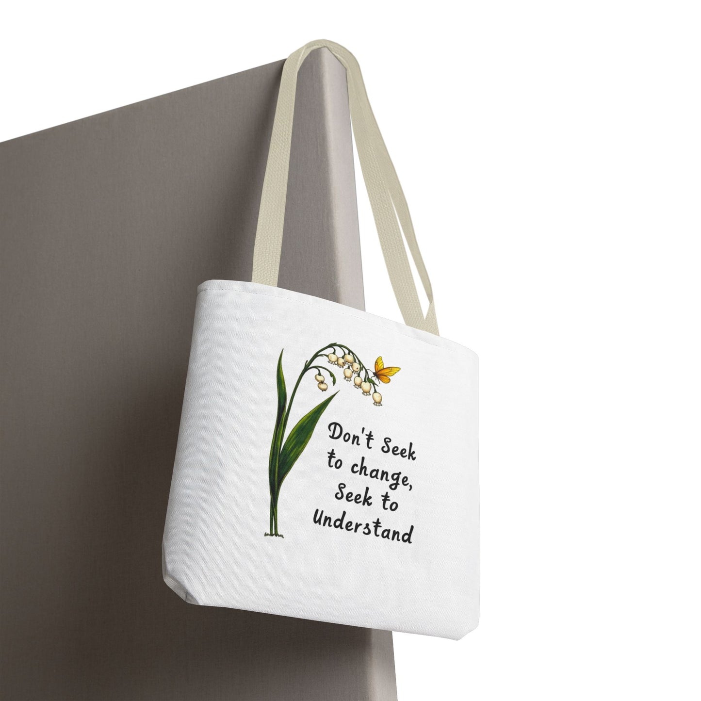 Inspirational Floral Tote Bag, Motivational Shopper, Eco-Friendly Bag, Gift for Nature Lovers, Versatile Carry-All
