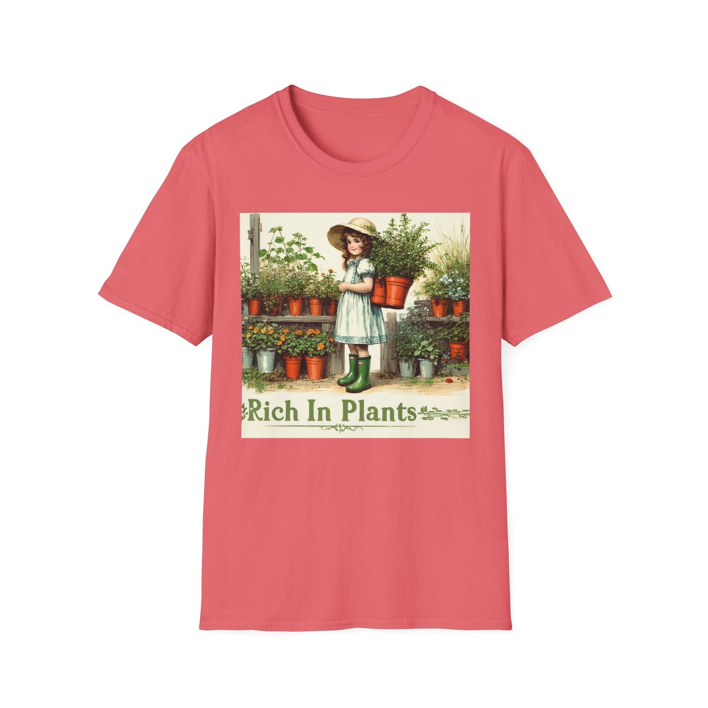 Vintage Garden T-Shirt, Rich in Plants Tee, Floral Apparel, Nature Lover Gift, Gardening Tee, Eco-Friendly Fashion