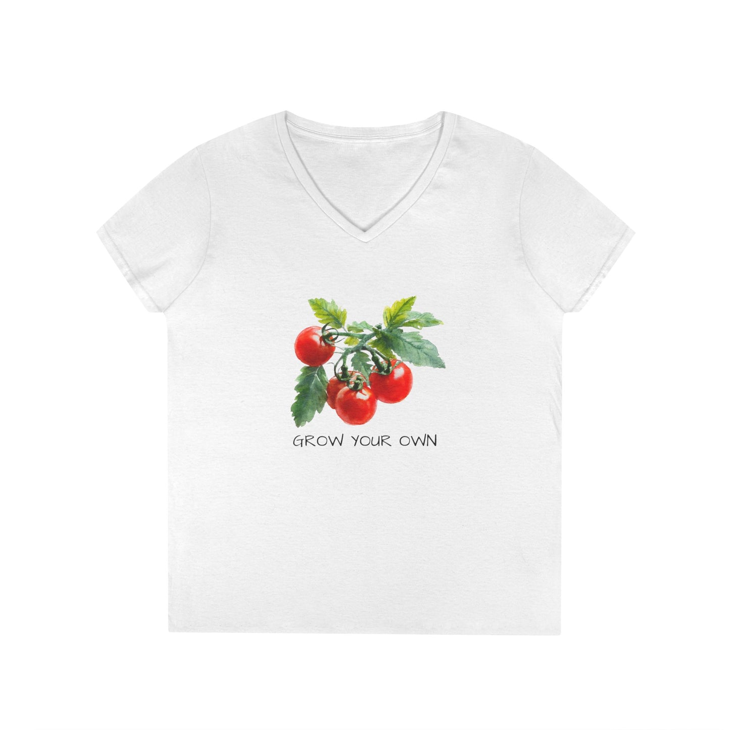 Ladies' V-Neck T-Shirt, Gardening Gift, Eco-Friendly Apparel, Plant Lover Shirt, Grow Your Own T-Shirt