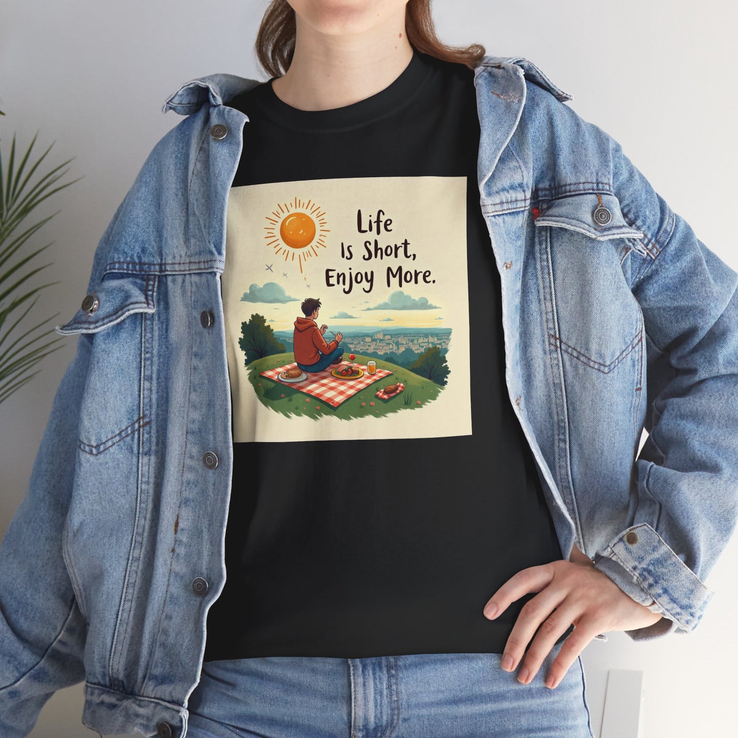 Life is Short Motivational Tee, Unisex Tee, Relaxation Shirt, Gift for Mindfulness, Inspirational Cotton T-Shirt