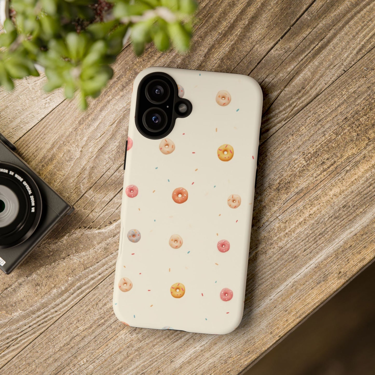 Donut Pattern Phone Case, Cute Phone Cover for Food Lovers, Fun Gift for Birthdays, Sweet Treats, Aesthetic Accessories