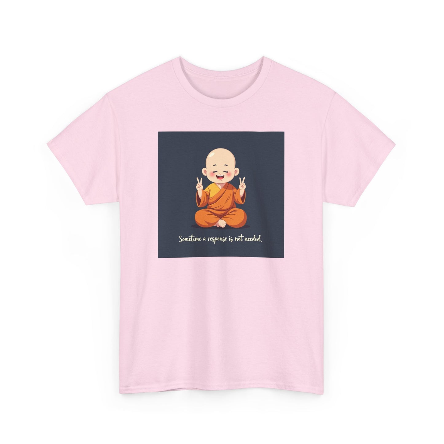 Novelty Tee Meditation Monk Heavy Cotton Tee, Spiritual Gift, Yoga Apparel, Everyday Wear, Inspirational Quote Tee