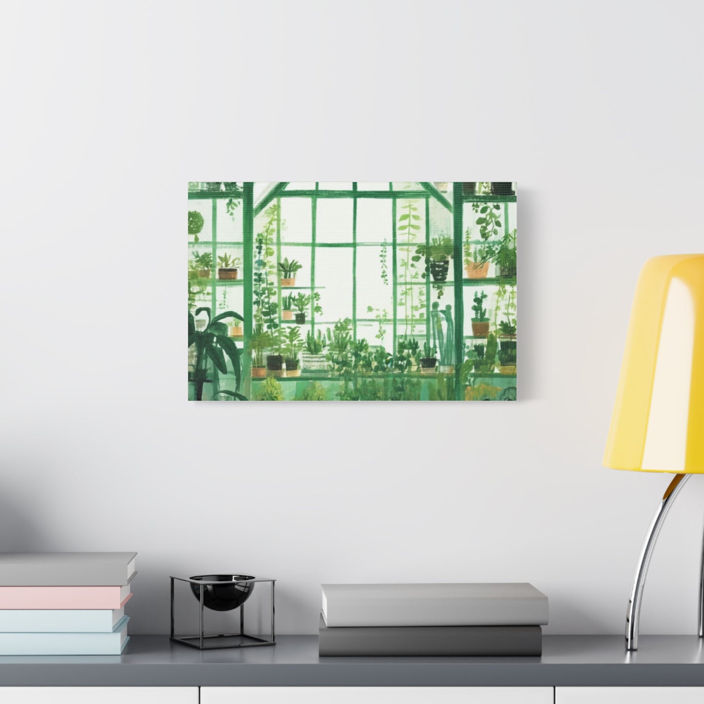 Greenhouse Wall Art, Plant Lover Decor, Botanical Canvas, Home Office Decoration, Eco-Friendly Gift Idea