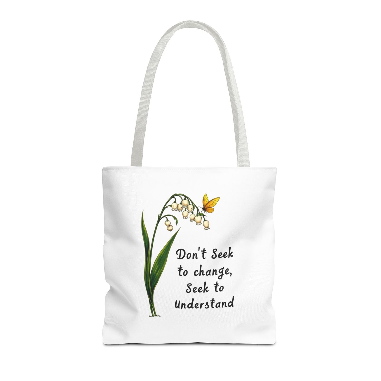 Inspirational Floral Tote Bag, Motivational Shopper, Eco-Friendly Bag, Gift for Nature Lovers