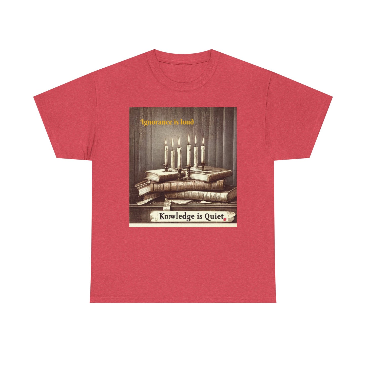 Books & Candles Tee | Knowledge is Quiet Graphic T-Shirt, Literary Gift, Book Lover Apparel, Cozy Casual Wear
