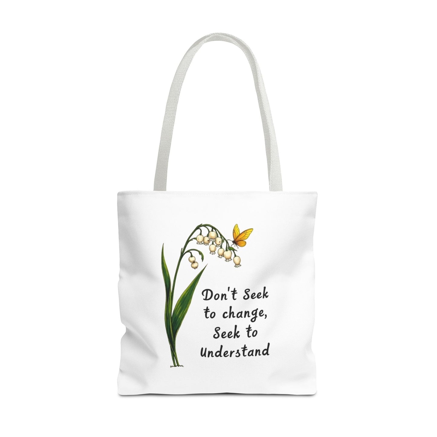 Inspirational Floral Tote Bag, Motivational Shopper, Eco-Friendly Bag, Gift for Nature Lovers