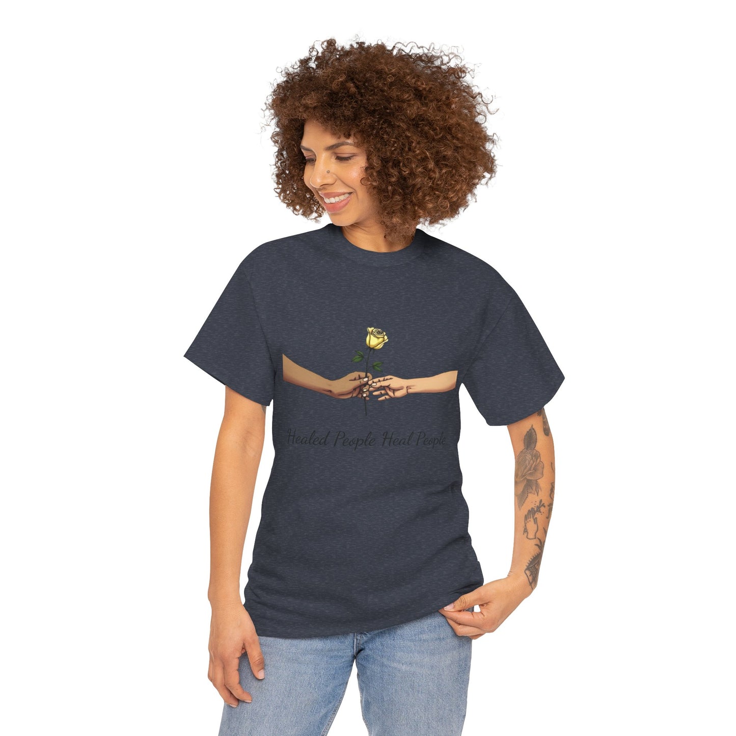 Healed People Heal People Tee, Positive Vibe T-Shirt, Inspirational Cotton Tee, Unisex Graphic Shirt, Empowerment Apparel