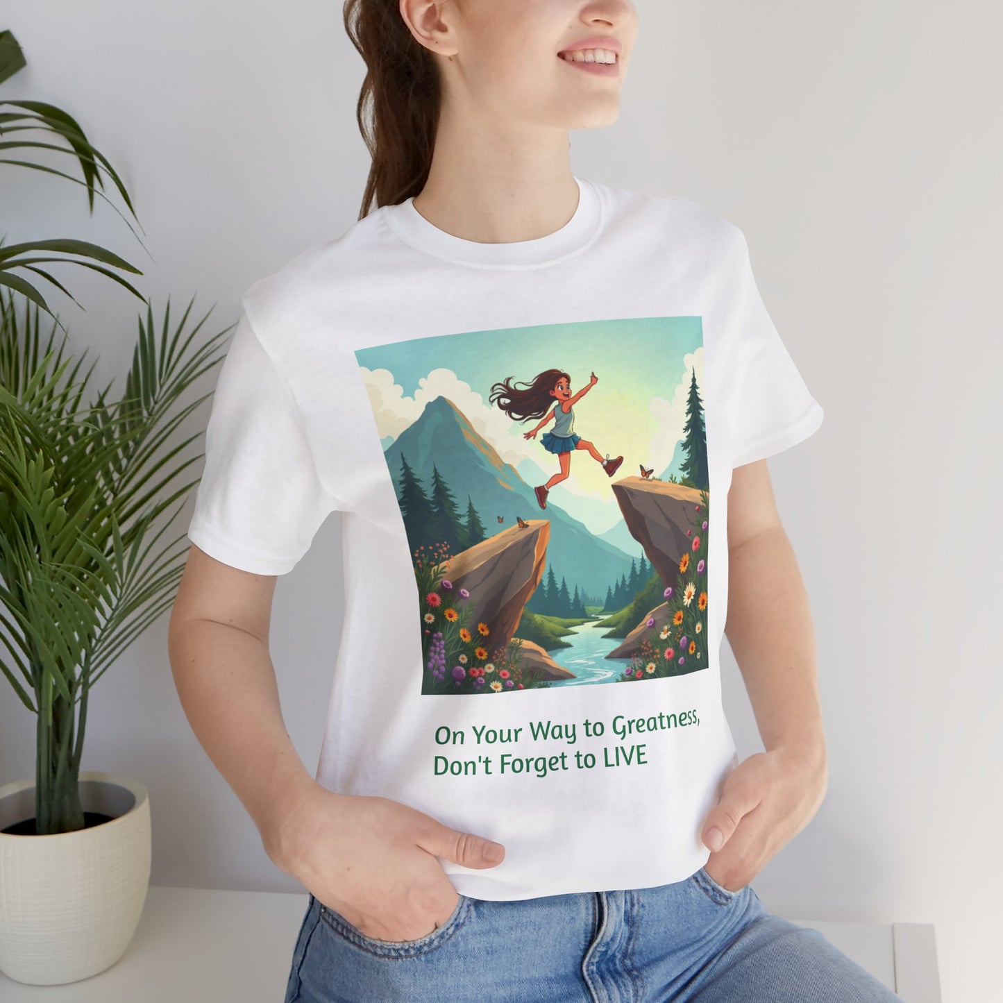 Inspirational Short Sleeve Tee, Motivational T-Shirt, Adventure Shirt, Gift for Dreamers, Positivity Apparel