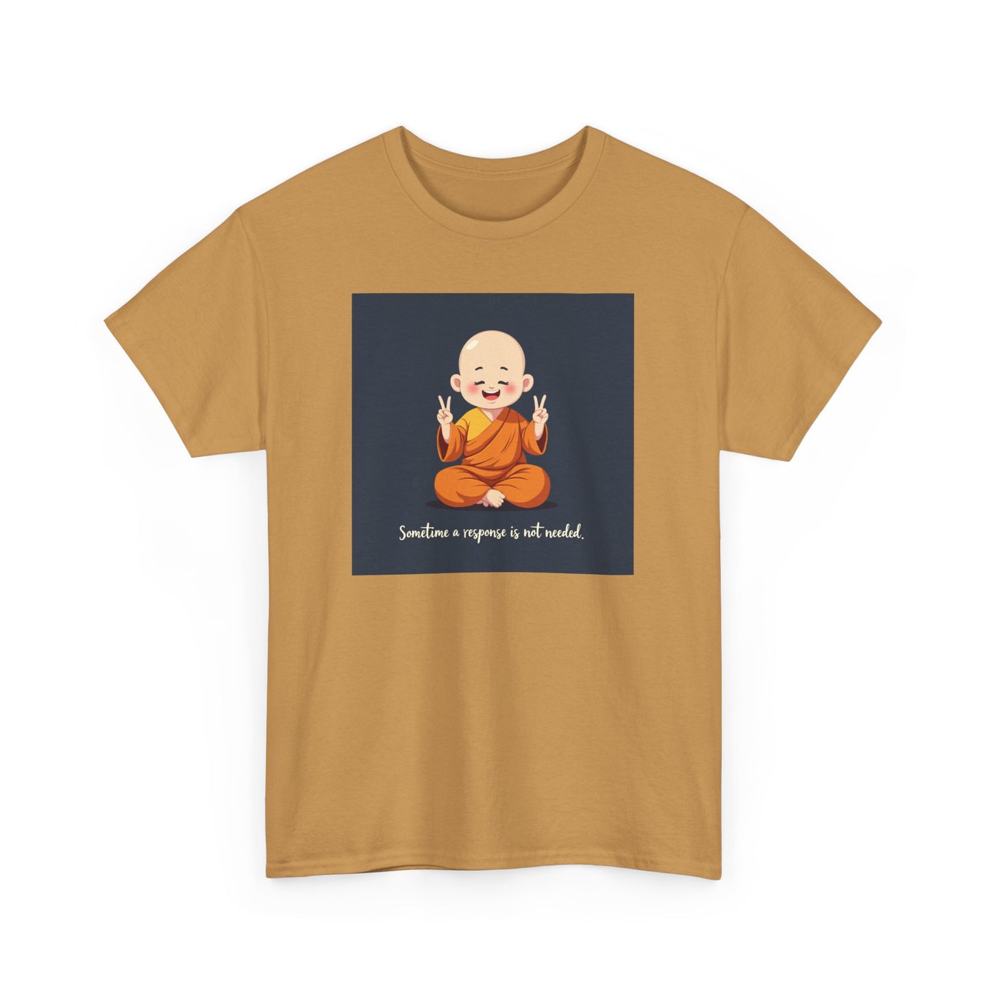 Novelty Tee Meditation Monk Heavy Cotton Tee, Spiritual Gift, Yoga Apparel, Everyday Wear, Inspirational Quote Tee