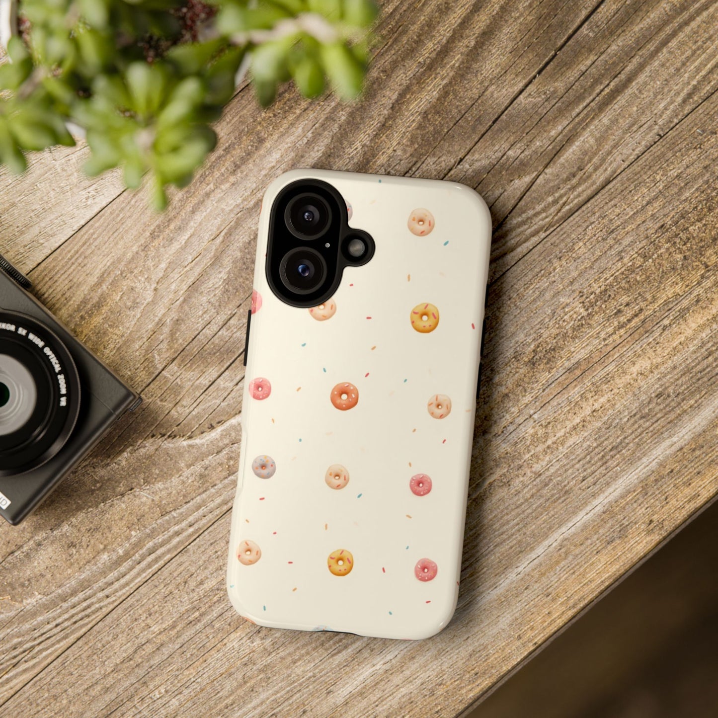 Donut Pattern Phone Case, Cute Phone Cover for Food Lovers, Fun Gift for Birthdays, Sweet Treats, Aesthetic Accessories