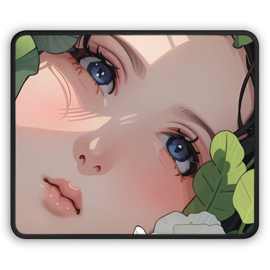 Aesthetic Gaming Mouse Pad with Floral Design, Anime Desk Accessory, Cute Gamer Gift, Office Décor, Unique Mousepad