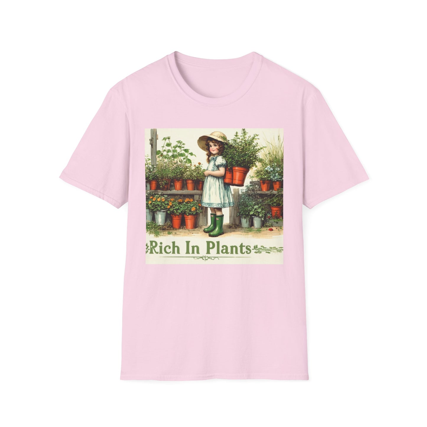 Vintage Garden T-Shirt, Rich in Plants Tee, Floral Apparel, Nature Lover Gift, Gardening Tee, Eco-Friendly Fashion