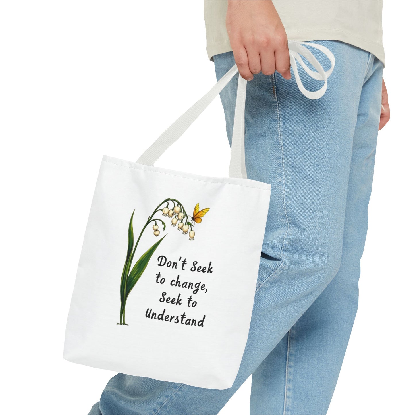 Inspirational Floral Tote Bag, Motivational Shopper, Eco-Friendly Bag, Gift for Nature Lovers