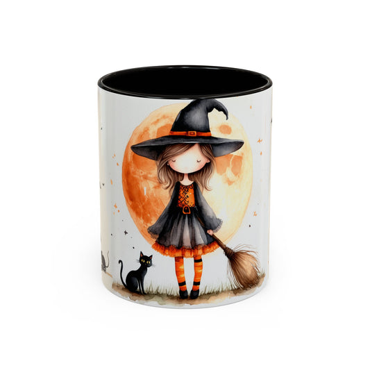 Colorful Halloween Witch Mug, Cute Cat Coffee Cup, Fall Decor, Halloween Gift, Witchy Homeware