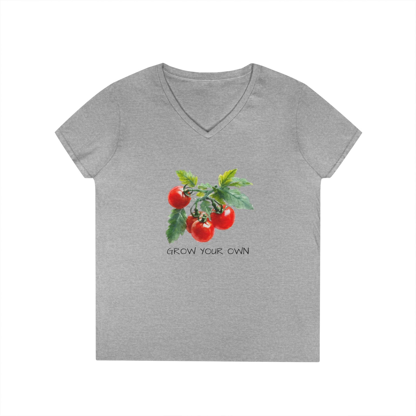 Ladies' V-Neck T-Shirt, Gardening Gift, Eco-Friendly Apparel, Plant Lover Shirt, Grow Your Own T-Shirt