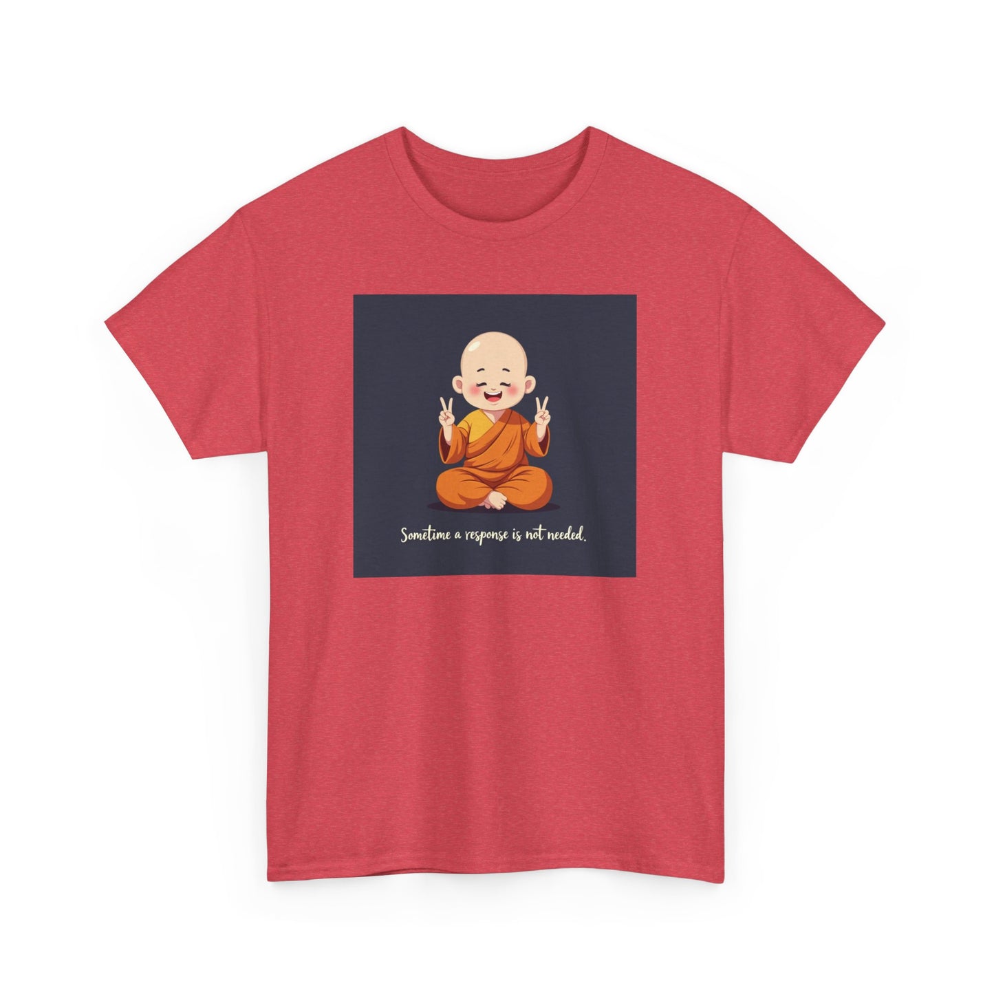Novelty Tee Meditation Monk Heavy Cotton Tee, Spiritual Gift, Yoga Apparel, Everyday Wear, Inspirational Quote Tee